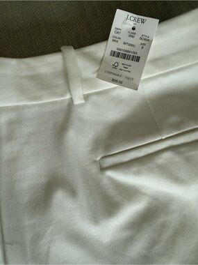 J. Crew White Dress Pants with Front Welt Pocket